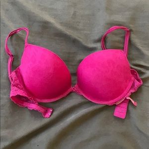PINK push-up plunge bra